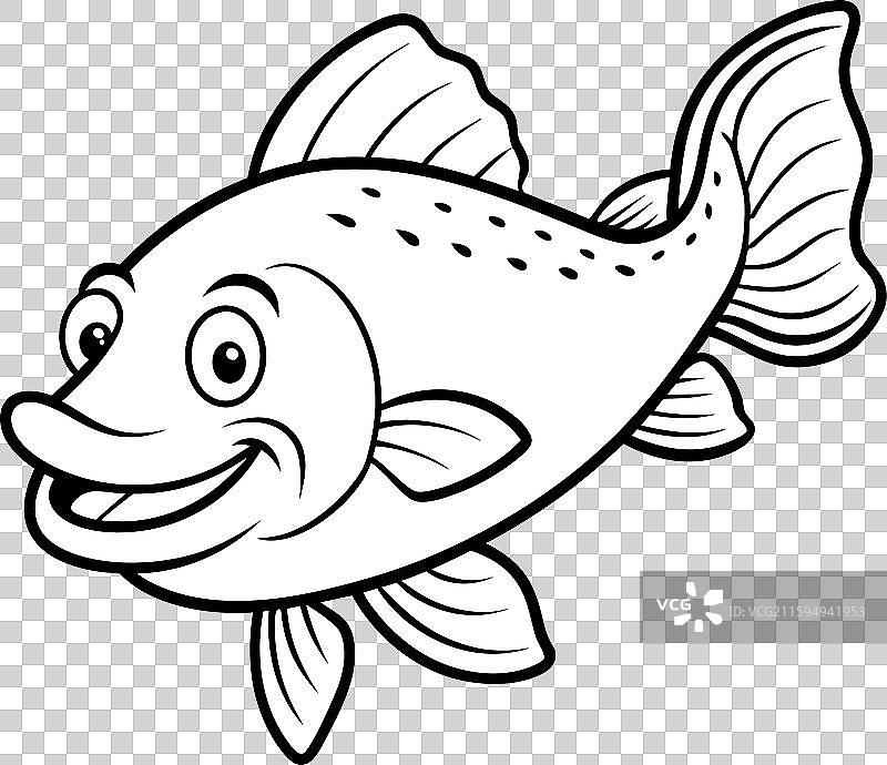 腔棘鱼微笑图标图片素材