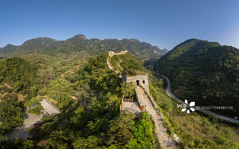 河北省唐山市迁西县青山关长城景区航拍图片素材