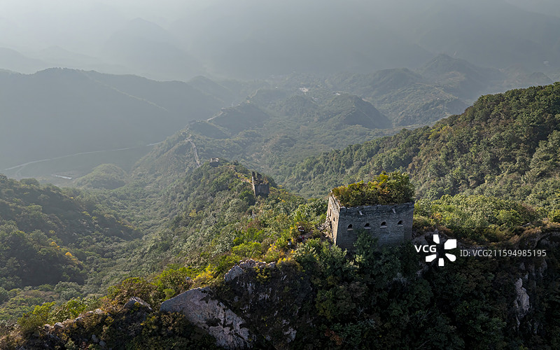 河北省唐山市迁西县青山关长城景区航拍图片素材