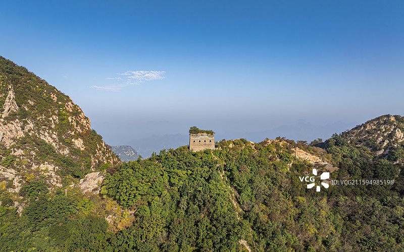 河北省唐山市迁西县青山关长城景区航拍图片素材