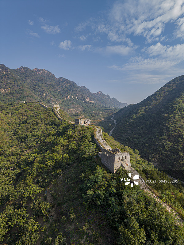 河北省唐山市迁西县青山关长城景区航拍图片素材