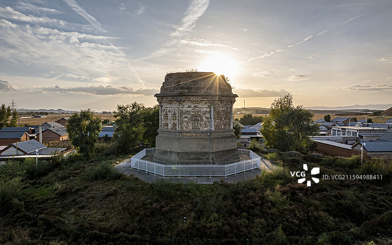 内蒙古赤峰市宁城县半截塔航拍图片素材