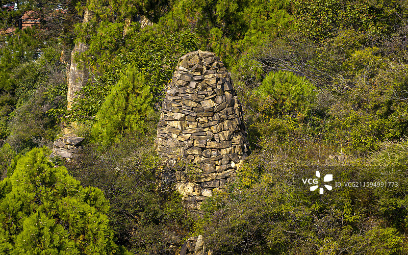 河北省承德市宽城县万塔黄崖寺砖石塔航拍图片素材