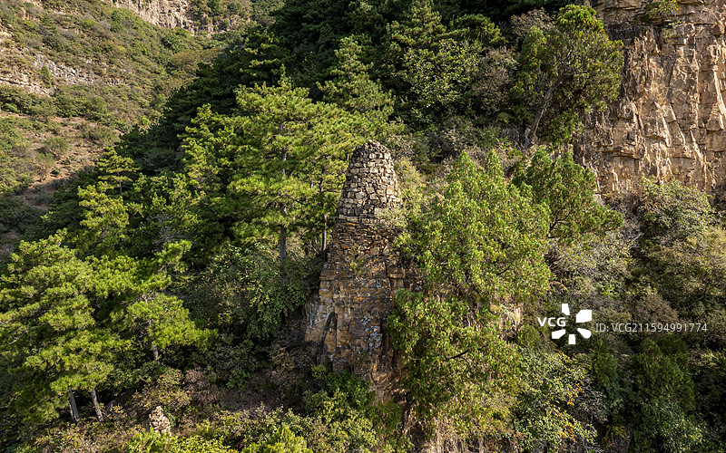 河北省承德市宽城县万塔黄崖寺砖石塔航拍图片素材