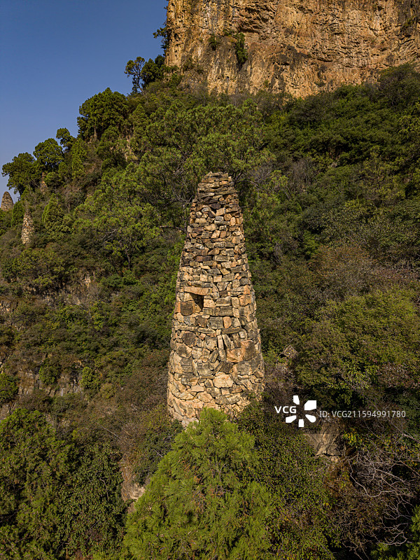 河北省承德市宽城县万塔黄崖寺砖石塔航拍图片素材