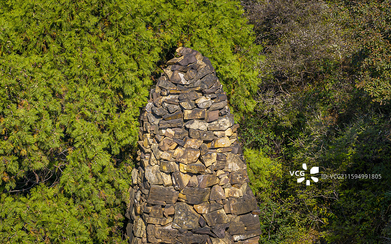 河北省承德市宽城县万塔黄崖寺砖石塔航拍图片素材