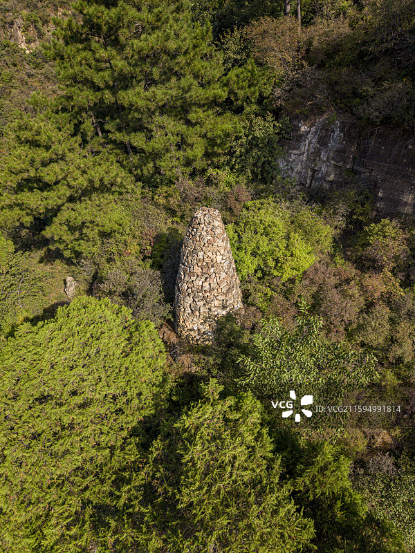 河北省承德市宽城县万塔黄崖寺砖石塔航拍图片素材