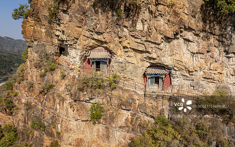 河北省承德市宽城县万塔黄崖寺砖石塔航拍图片素材