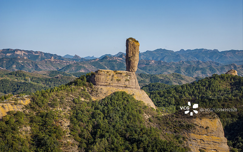 河北省承德市双桥区磬锤峰国家森林公园航拍图片素材