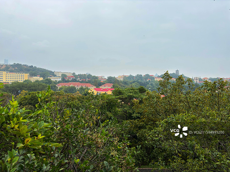 青岛德国总督楼旧址国家文物建筑｜初秋晴日德式官邸（红瓦坡度／石砌接缝）｜建筑数字资产库图片素材