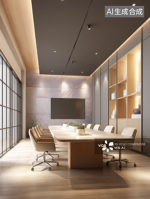 【AI数字艺术】现代简约会议室图片素材
