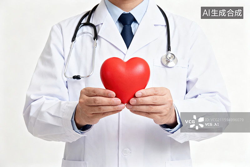 【AI数字艺术】医生手持红心健康主题图片素材