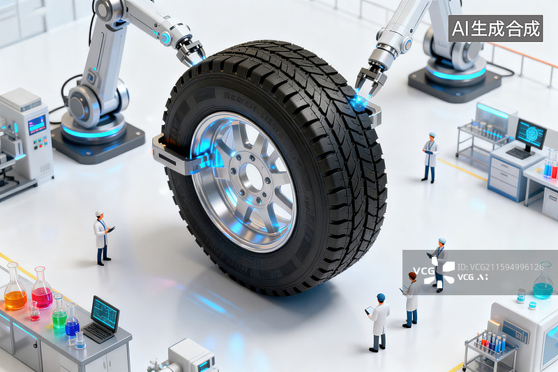 【AI数字艺术】轮胎检测科技实验室图片素材