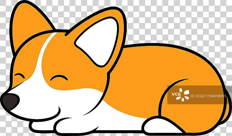 柯基犬睡觉图标图片素材