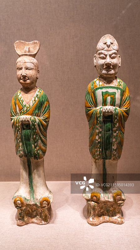 三彩武官俑（唐天授二年）河南博物院藏 1991年孟津县屈突季札墓出土图片素材