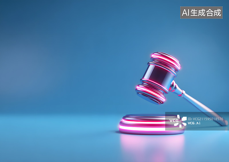 【AI数字艺术】一个发光的法槌图片素材