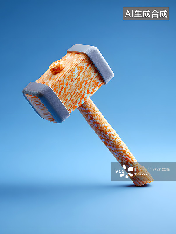 【AI数字艺术】一把可爱的卡通木锤图片素材