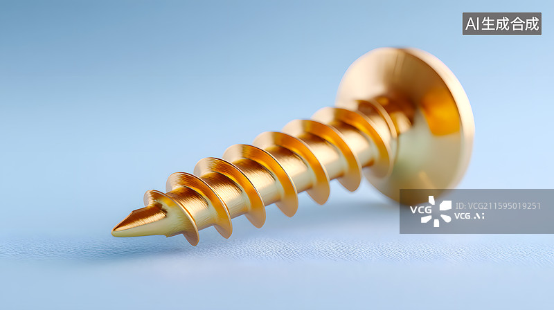 【AI数字艺术】一枚金色的螺丝钉图片素材