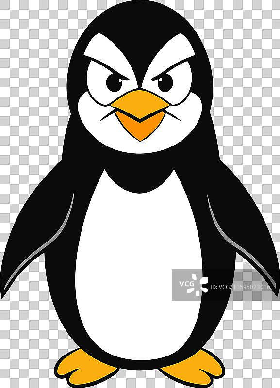 冠企鹅愤怒图标图片素材