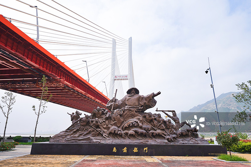 山西省河津市禹门口黄河龙门景区图片素材