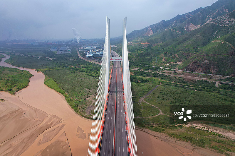 黄河禹门口大桥图片素材
