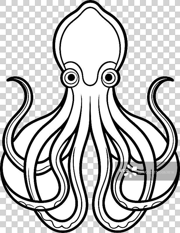 墨鱼章鱼坐着图标图片素材