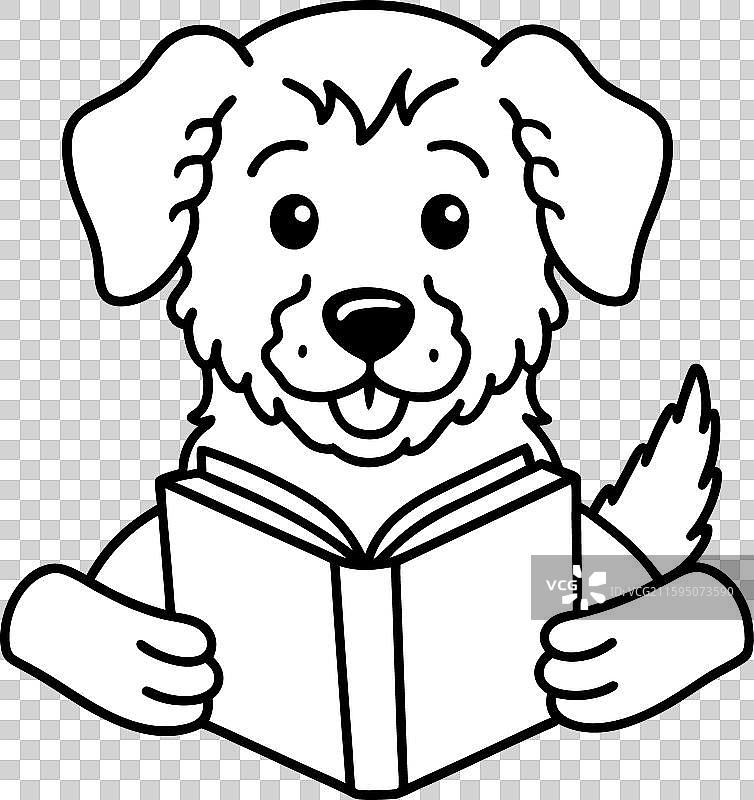 达尔马提亚犬涂鸦阅读图标图片素材