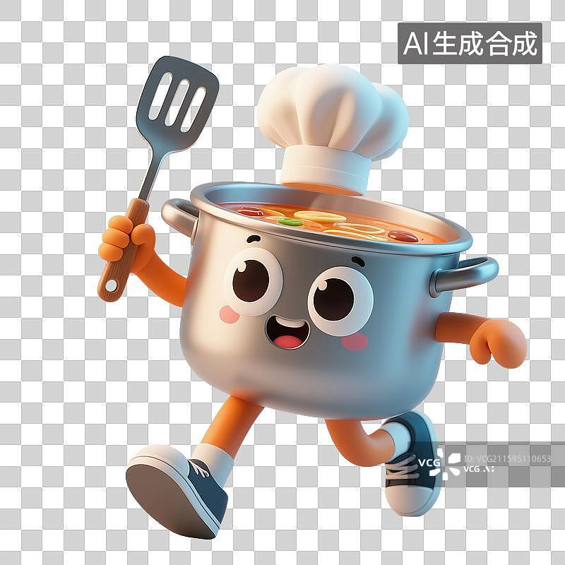 【AI数字艺术】3D渲染，一锅肉汤，砂锅煲汤，高汤，罗宋汤，免抠元素图片素材