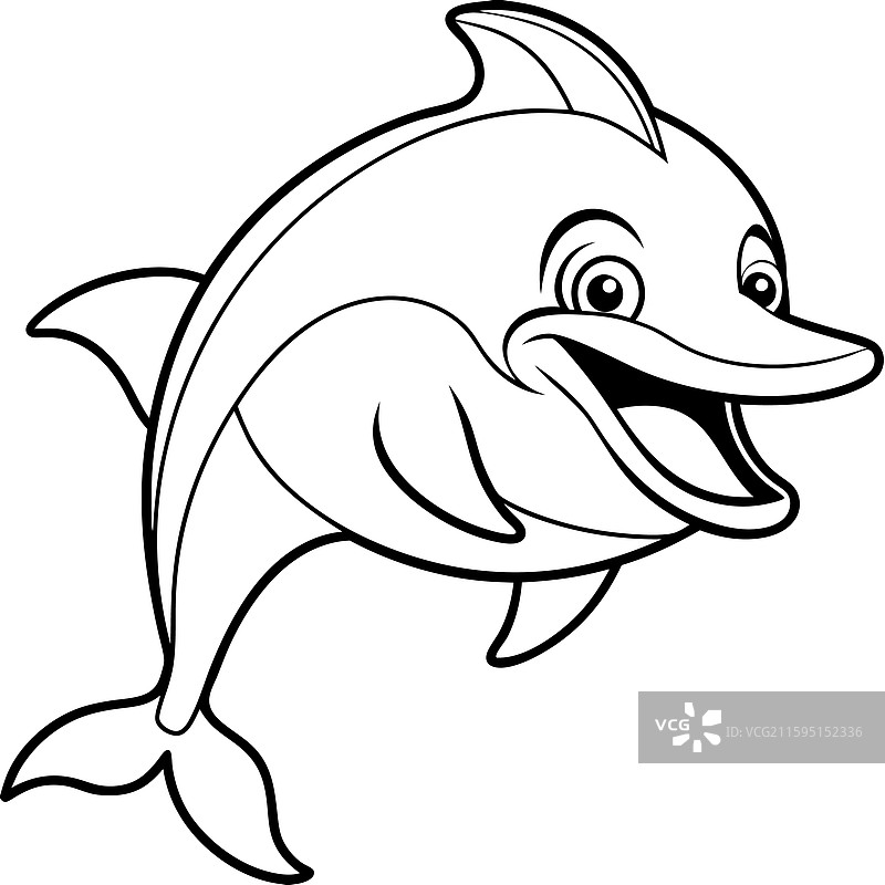 海豚鱼笑脸图标图片素材