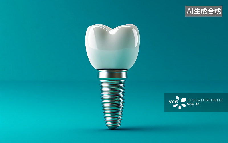 【AI数字艺术】种植牙模型特写图片素材