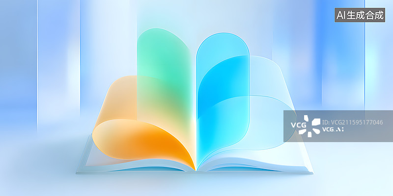 【AI数字艺术】彩色渐变书本艺术设计图图片素材