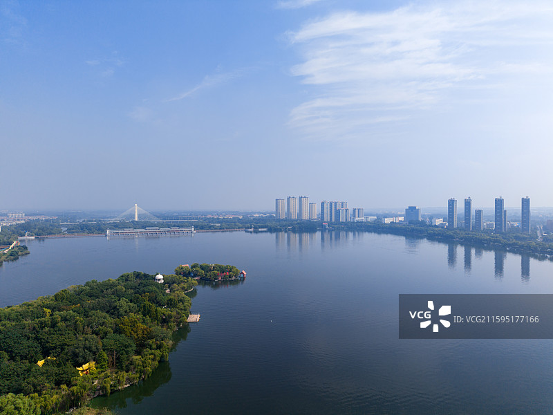 山东安丘青云湖风光图片素材