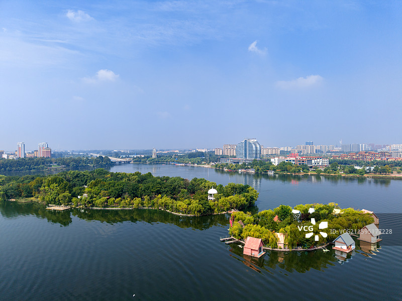 山东安丘青云湖风光图片素材