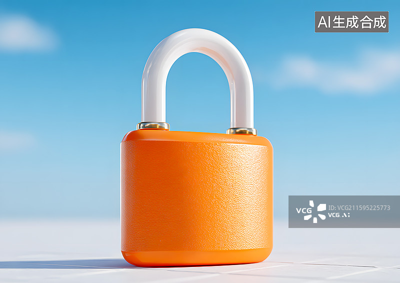 【AI数字艺术】一把3D卡通挂锁图片素材