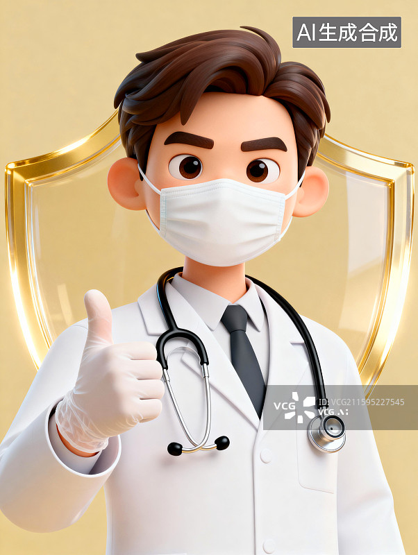 【AI数字艺术】医生点赞加油图片素材