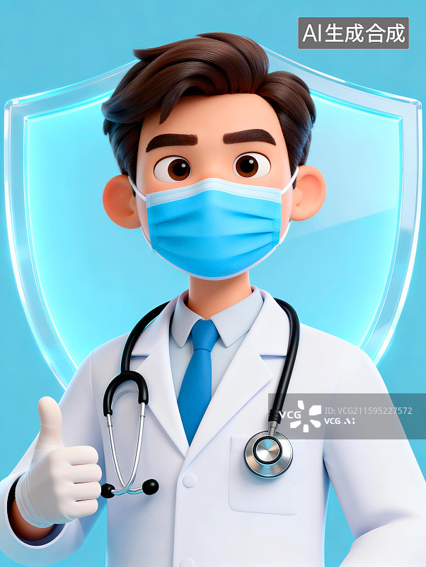 【AI数字艺术】医生点赞加油图片素材