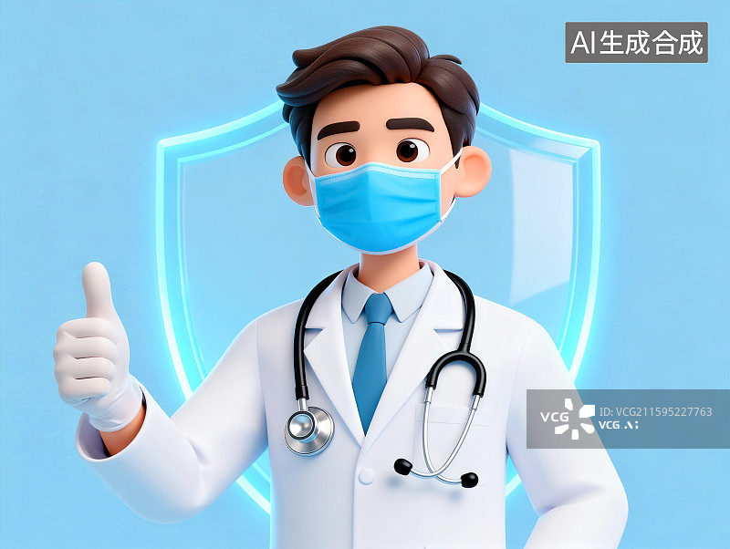 【AI数字艺术】医生点赞加油图片素材