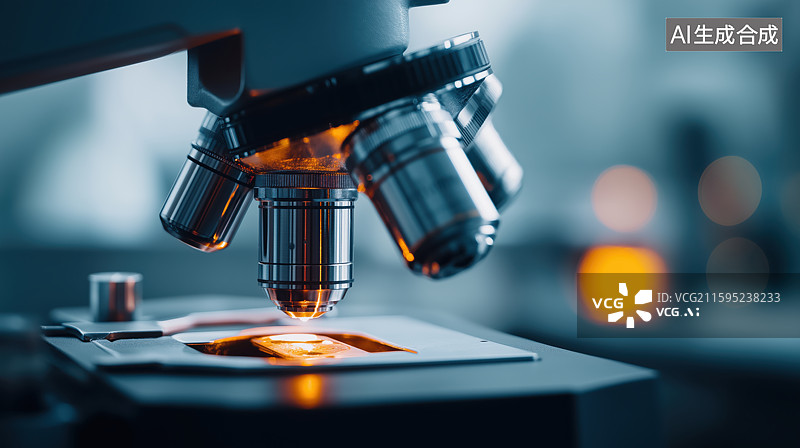 【AI数字艺术】显微镜下观察样本图片素材