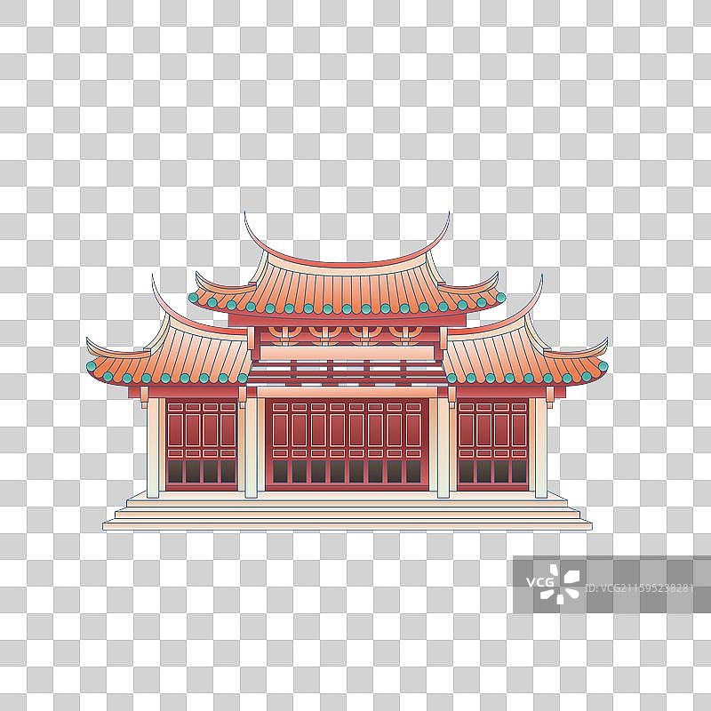澳门天后宫矢量建筑元素图片素材