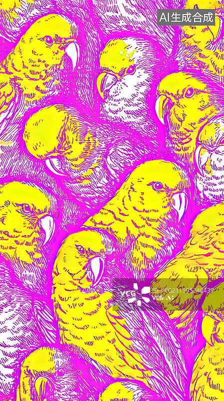 【AI数字艺术】色彩鲜艳的鹦鹉图案图片素材