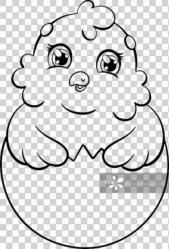 儿童填色图，数字印章卡通图片素材