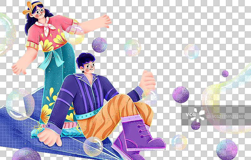 坐着纸飞机约会的情侣图片素材