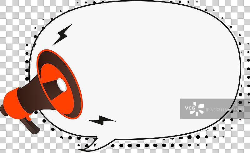 现代彩色风格的火热贴纸和扩音器图片素材