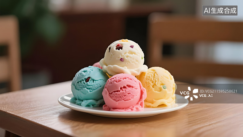 【AI数字艺术】夏日清凉冰淇淋组合图片素材