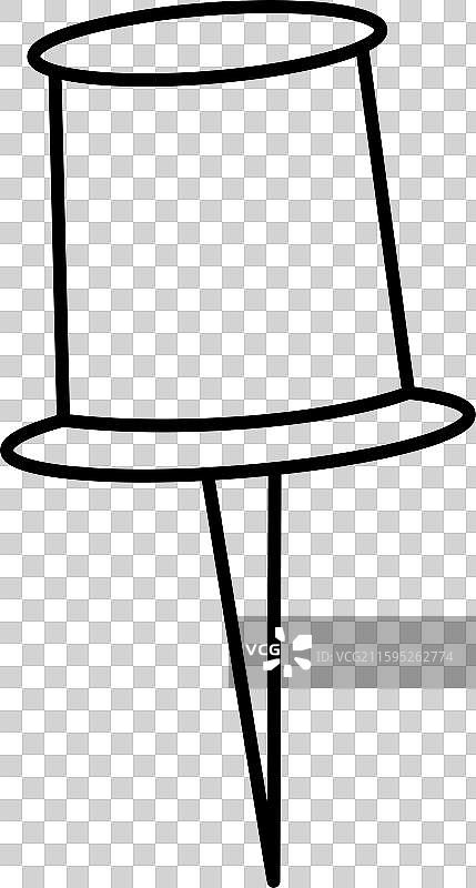 图钉图标，线性图钉，用于纸张的图钉图片素材