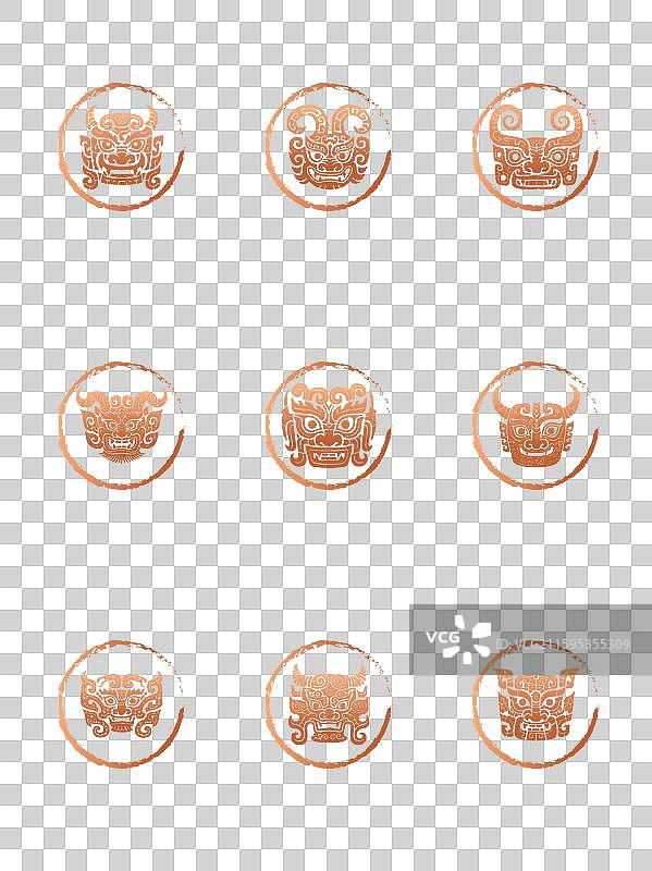 矢量中国传统纹样饕餮纹兽纹免抠图片素材