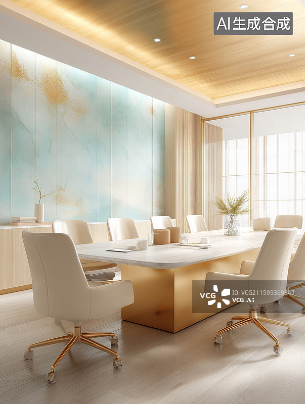 【AI数字艺术】现代简约会议室图片素材