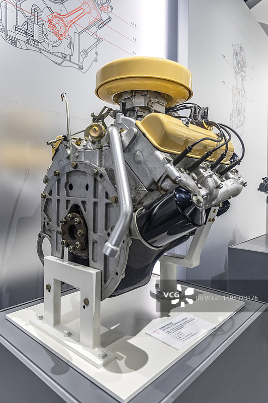 上海汽车博物馆自然吸气发动机图片素材