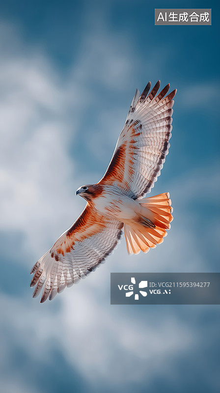 【AI数字艺术】苍鹰振翅翱翔于天际图片素材