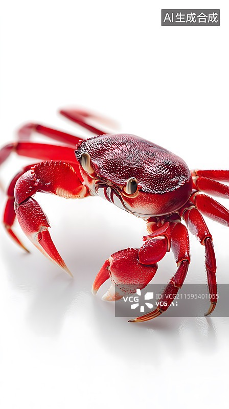 【AI数字艺术】鲜活红蟹展现生动姿态图片素材